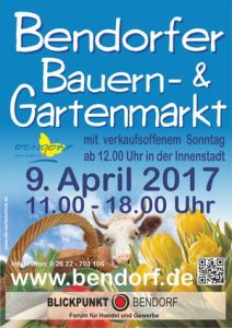 Plakat Bendorfer Bauern- und Gartenmarkt 2017