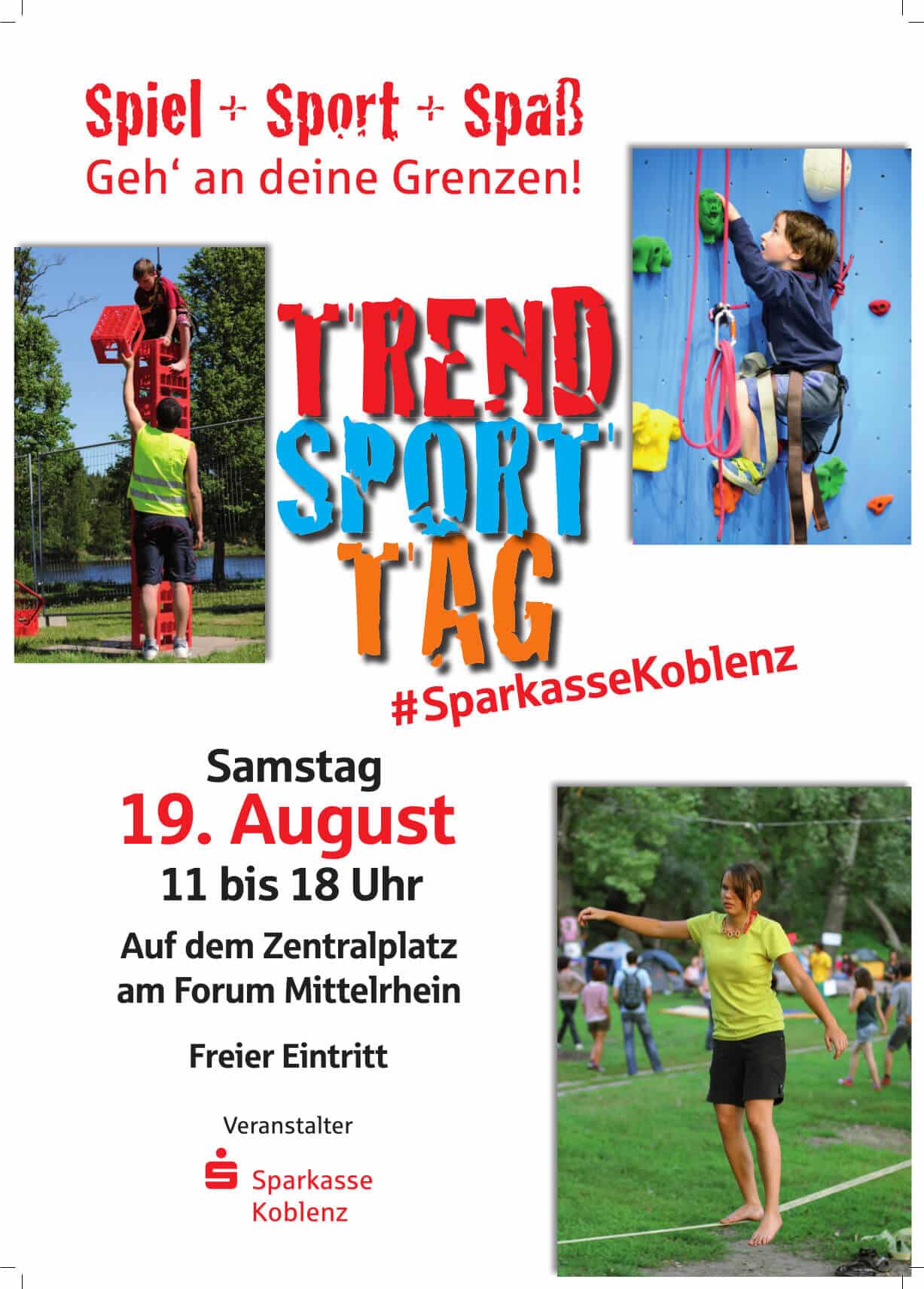 Plakat zum TrendSportTag der Sparkasse Koblenz